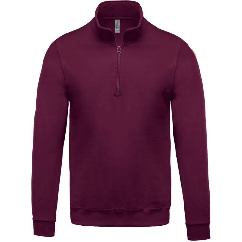 Sweat-Shirt Kariban à Col Zippé - Molleton Gratté, 80% Coton, Coupe Tubulaire